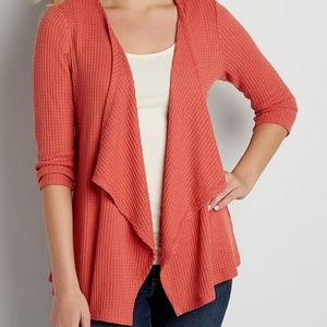 Maurices orange crochet back cardigan, sz Xl